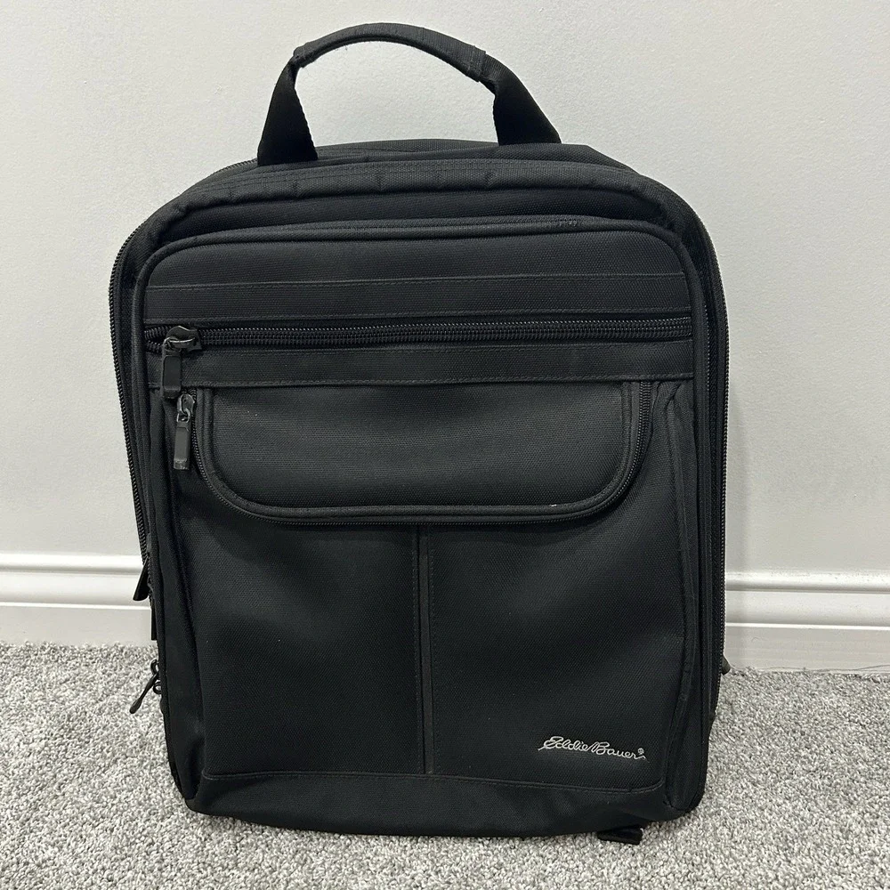 Eddie Bauer‎ Business Backpack Black Laptop Sleeve Office Backpack Travel Bag